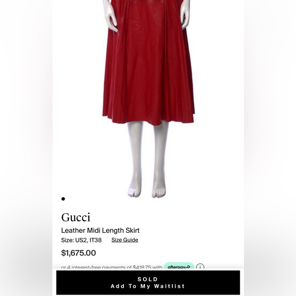 Woman’s Gucci red long skirt-size 38 - Picture 8 of 9
